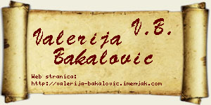 Valerija Bakalović vizit kartica